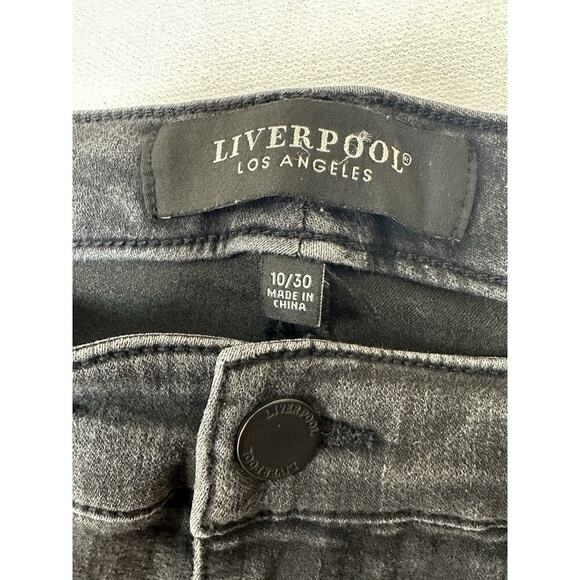 Liverpool Los Angeles Jeans Womens 10 Black The Crop Flare Stretch Dark Denim - Picture 4 of 12